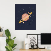 Celestial Nursery Soft Saturn Planet Poster (Thuiskantoor)
