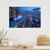 Celestial Oasis: Where City Lights Meet Paradise Poster (Keuken)