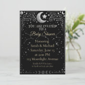 Celestial Over the Moon Baby Shower Invitation  (Debout devant)