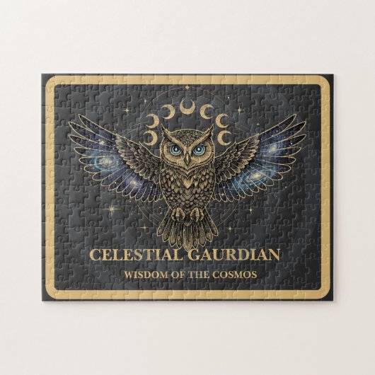 Celestial Owl Cosmic Guardian Legpuzzel (Horizontaal)
