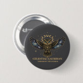 Celestial Owl Cosmic Guardian Ronde Button 5,7 Cm (Voorkant /achterkant)