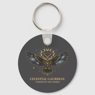 Celestial Owl Cosmic Guardian Sleutelhanger
