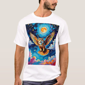 Celestial Owl T-shirt  Fantasy Sky Art