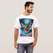 Celestial Owl T-shirt Fantasy Sky Art (Voorkant volledig)