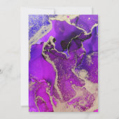Celestial Paars Gold Moody Wedding Invitation Kaart (Achterkant)