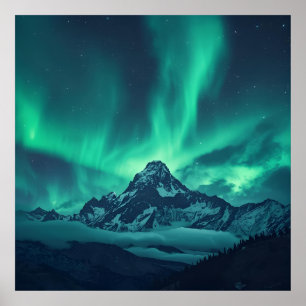 Celestial Peak - noorderlicht en Mo Poster