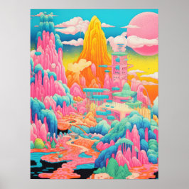 Celestial Peaks: een symfonie van kleur Poster