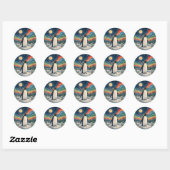 Celestial Penguin's Winterzonnewende Ronde Sticker (Vel)