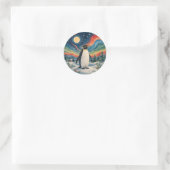 Celestial Penguin's Winterzonnewende Ronde Sticker (Tas)