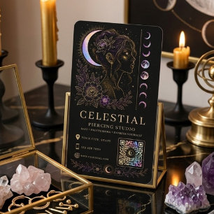 Celestial Piercing Studio Luxe Zwart Goud QR Visitekaartje