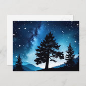 Celestial Pine Waterverf Night Sky Briefkaart (Voorkant / Achterkant)