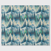 Celestial Pines Mountain Abstract Winter Cadeaupapier (Vlak)
