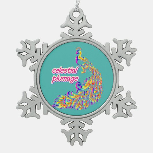 celestial plumage tin sneeuwvlok ornament (Voorkant)