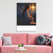 Celestial Prayer: Spirituele Night Sky Canvas Art (Insitu (Woonkamer))