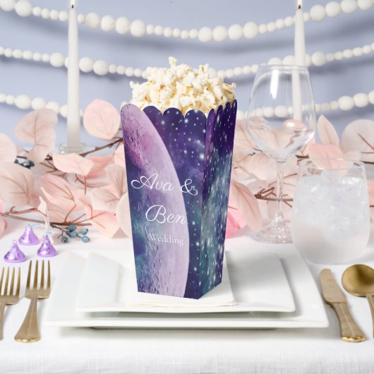 Celestial Purple Galaxy Moon Wedding  Bedankdoosjes (Huwelijk)