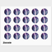 Celestial Purple Galaxy Moon Wedding  Ronde Sticker (Vel)