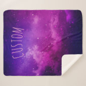 Celestial Purple Galaxy & Stars Personalized Name Sherpa Deken (Voorkant (horizontaal))