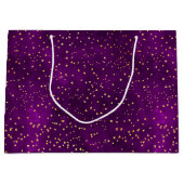 Celestial Purple & Yellow Starry Night Pattern Groot Cadeauzakje (Voorkant)