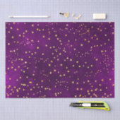 Celestial Purple & Yellow Starry Night Pattern Tissuepapier (Craft)