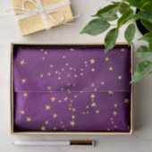 Celestial Purple & Yellow Starry Night Pattern Tissuepapier (Geschenk)
