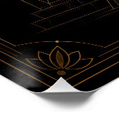 Celestial Pyramid Temple in Black and Gold Poster (Coin)