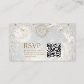 Celestial QR Code Bruiloft RSVP Kaart (Voorkant)