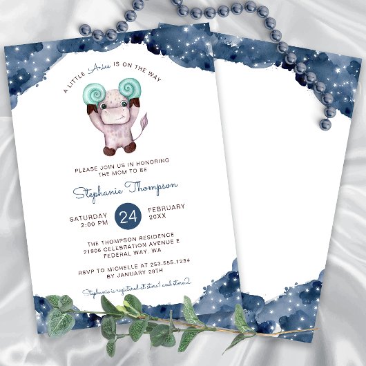 Celestial Ram Astrologie Teken Baby shower Kaart