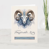 Celestial Ram Fantasy Zodiac Symbool Ram Verjaarda Kaart (Voorkant)
