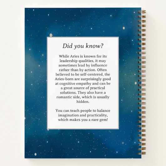 Celestial Ram Zodiac Etherische Fantasie Ram Notitieboek (Achterkant)