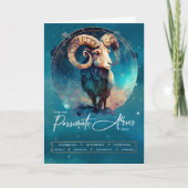 Celestial Ram Zodiac Symbool Fantasy Ram Verjaarda Kaart (Voorkant)