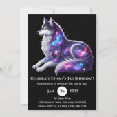 Celestial Resting Wolf Birthday Invitation (Devant)