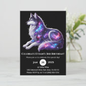 Celestial Resting Wolf Birthday Invitation Kaart (Staand voorkant)