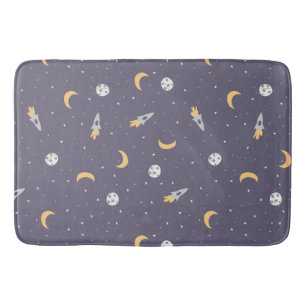 Celestial Rocket Moon Stars Planetenpatroon Badmat