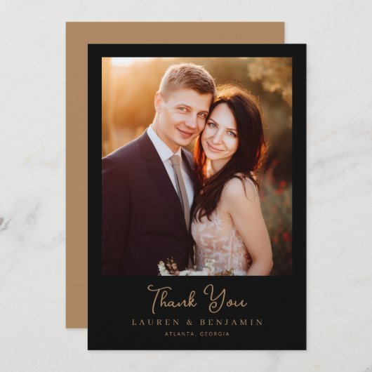 Celestial Romance Wedding Bedankkaart (Voorkant / Achterkant)