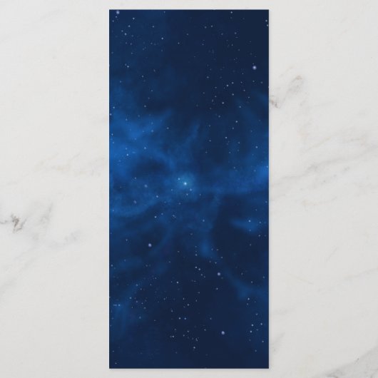 Celestial Romantic Blue Galaxy Night Sky Menu (Achterkant)