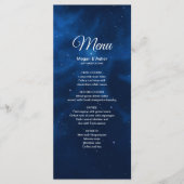 Celestial Romantic Blue Galaxy Night Sky Menu (Voorkant)