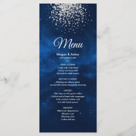 Celestial Romantic Blue Universe Silv Glitter Menu