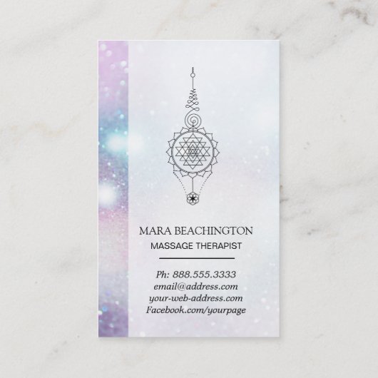 *~* Celestial Sacred Geometry Massage Nirvana Visitekaartje (Achterkant)