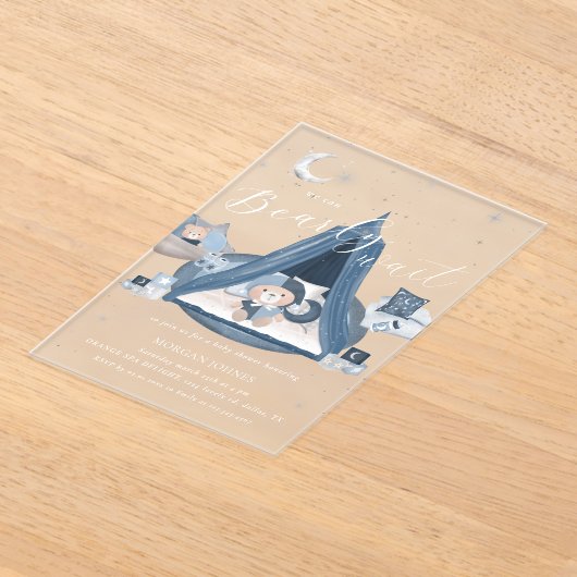 Celestial Schattige Barly Wait Baby shower Acryl Uitnodigingen (Laagn)