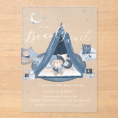 Celestial Schattige Barly Wait Baby shower Acryl Uitnodigingen (Voorkant)