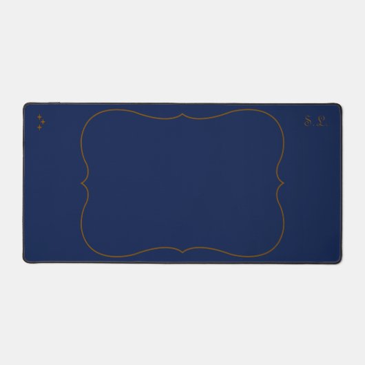 Celestial Scholar Navy Blue Desk Mat With Initials (Voorkant)