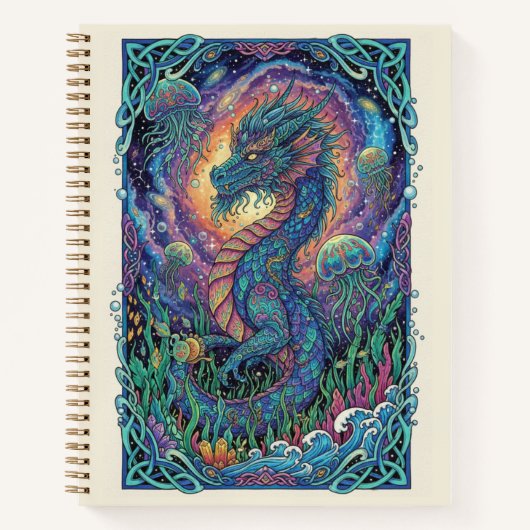 Celestial Sea Dragon Aquatic Zen tangle Journal (Devant)