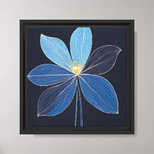 Celestial Serenity: een blauwe Lotus-droom Canvas Afdruk