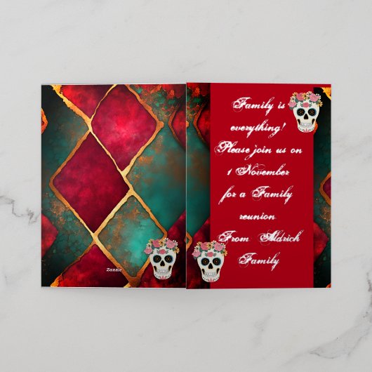 Celestial Serenity: Moonlit Meadow Folie Feestdagenkaart (Buiten Laag)