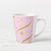 Celestial Sips – Roze & Gouden Ster Koffiebeker