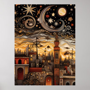 Celestial Sky Boho Poster