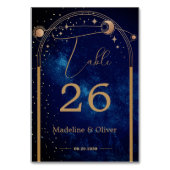 Celestial Sky Maan Sterren Bruiloft Elegant Kaart (Achterkant)
