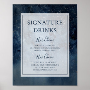 Celestial Sky met Drink Lijst Poster