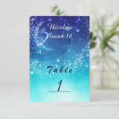 Celestial Sky Moon Sparkle Party Tafelnummer Kaart (Staand voorkant)
