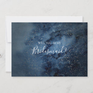 Celestial Sky Silver Bridesmaid-conceptkaart Kaart